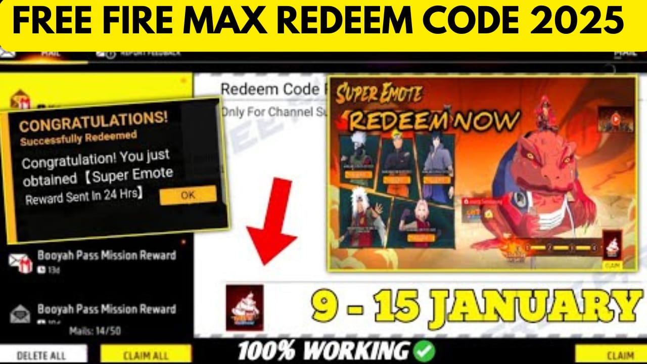 Free fire MAX redeem code for 10 January: get free diamonds, skins and more